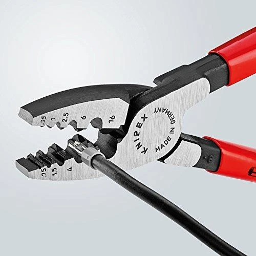 Laidų antgalių užspaudimo replės 0.25 - 16mm2, Knipex