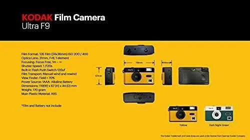 KODAK ULTRA F9 REUSABLE CAMERA DARK NIGHT Žalias