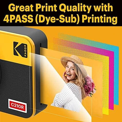 „Kodak Mini Shot Combo 2“ retro stiliaus 53,4 x 86,5 mm CMOS Geltona