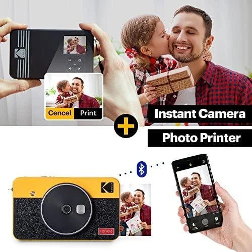 „Kodak Mini Shot Combo 2“ retro stiliaus 53,4 x 86,5 mm CMOS Geltona