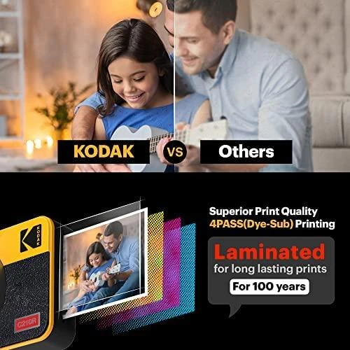 „Kodak Mini Shot Combo 2“ retro stiliaus 53,4 x 86,5 mm CMOS Geltona