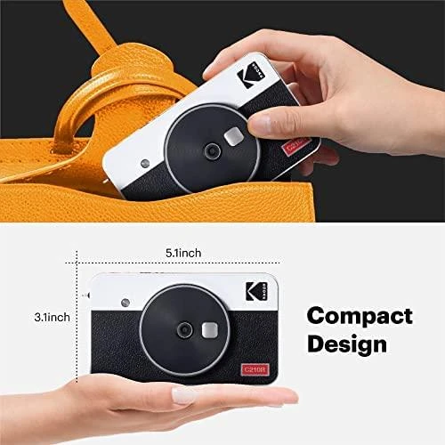 „Kodak Mini Shot Combo 2“ retro stiliaus 53,4 x 86,5 mm CMOS Geltona