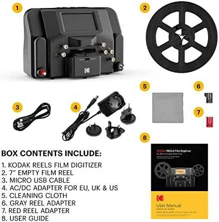 „Kodak Reels“ nepertraukiamo skenavimo juostų negatyvų skaitytuvas, 8 mm, „Super 8 mm“, 1296p