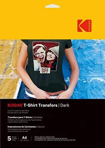 „Kodak“ marškinėlių perkėlimo lipdukai, tamsūs, A4, 5 lapai