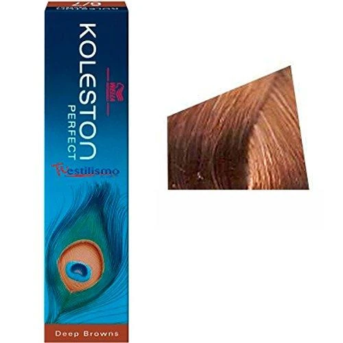 Wella Koleston Perfect 8/73 dažų pakuotė su atspalvio pavyzdžiu