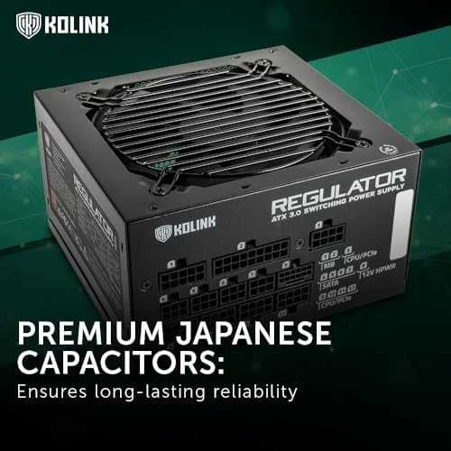 „Kolink Regulator 80 PLUS Gold“ maitinimo blokas, ATX 3.0, PCIe 5.0, modulinis – 1000 vatų