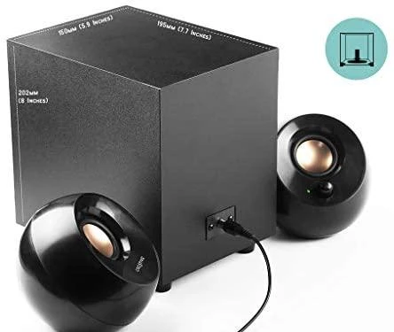Kompiuterio kolonėlės Creative stalinės kolonėlės 2.1 „Pebble Plus“ su žemųjų dažnių garsiakalbiu, juodas