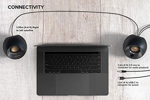 Kompiuterio kolonėlės Creative kompiuterinės kolonėlės 2.0 Pebble V2 juodos spalvos USB-C