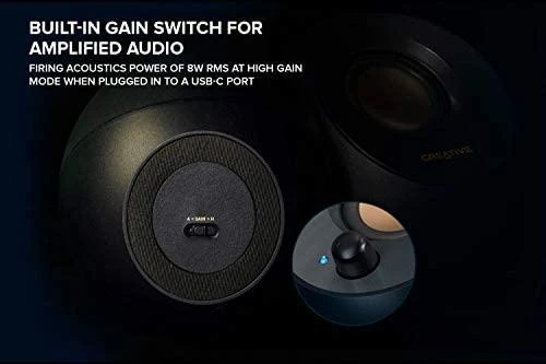 Kompiuterio kolonėlės Creative kompiuterinės kolonėlės 2.0 Pebble V2 juodos spalvos USB-C