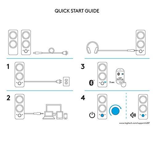 Kompiuterio kolonėlės Logitech Z207 garso kolonėlė 5 W Balta Bevielis 3.5mm/Bluetooth