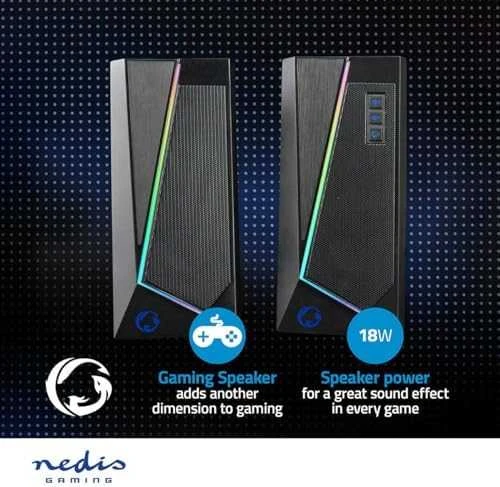 Kompiuterio kolonėlės Nedis GSPR31020BK koloninis garsiakalbis 2 krypčių garsiakalbis Juodas Wired 6 W