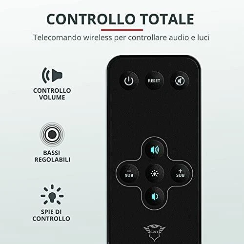 Kompiuterio kolonėlės Speaker Set Trust GXT 629 Tytan 2.1 RGB 22944 (2.1, juodos spalvos)