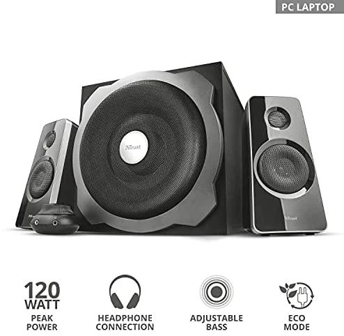 Kompiuterio kolonėlės Kolonėlės Trust Tytan 2.1 Subwoofer Juod