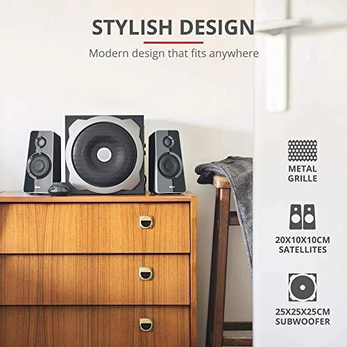 Kompiuterio kolonėlės Kolonėlės Trust Tytan 2.1 Subwoofer Juod