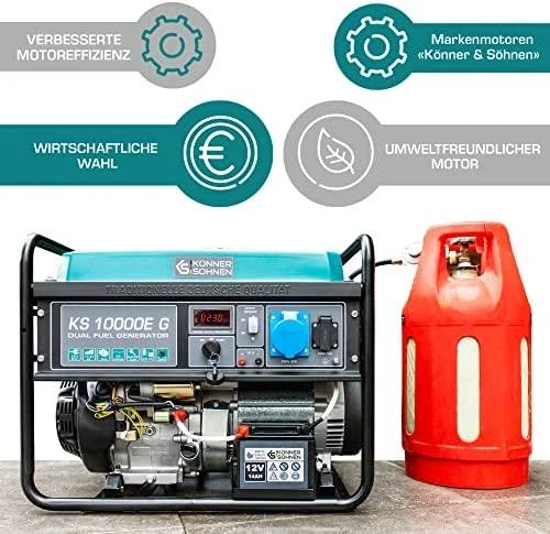 Könner & Söhnen hibridinis (benzinas/LPG) generatorius KS 10000E G
