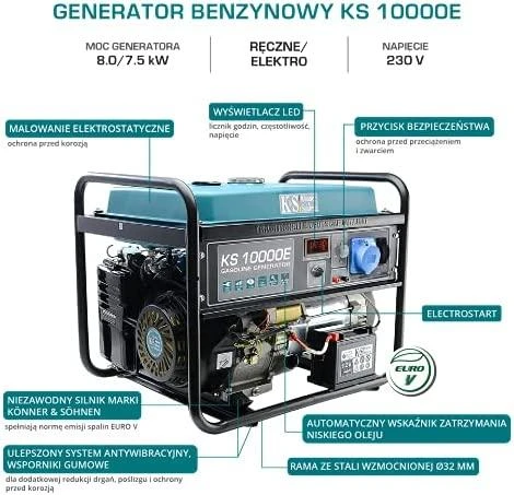 KÖNNER & SÖHNEN Benzininis Generatorius 7,5kW 230V KS 10000E