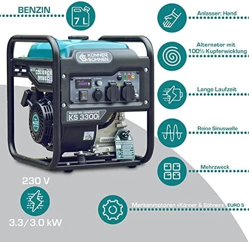 KONNER&SOHNEN Inverterinis generatorius  KS 3300i, 3300W, 230V