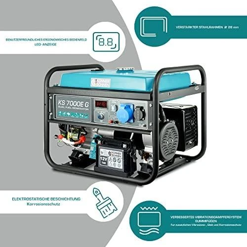 Könner & Söhnen hibridinis (benzinas/LPG) generatorius KS 7000E G