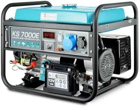 KÖNNER & SÖHNEN BENZINO GENERATORIUS 5.0kW 230V KS 7000E, ELEKTRINIS PALEIDIMAS
