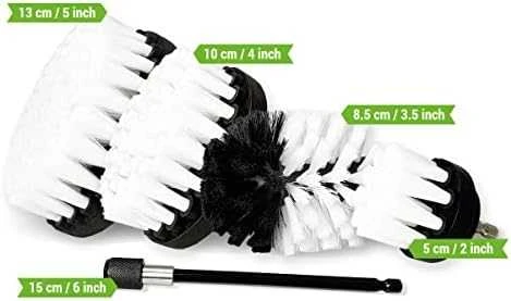 Profesionalūs valymo šepečiai Premium Drill 5vnt. - ypač minkštas, baltas, 13 cm