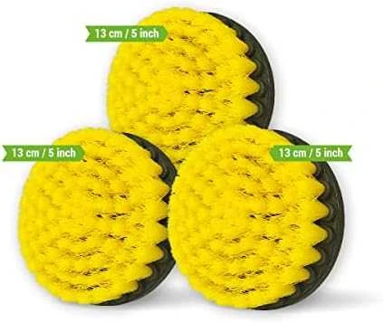 Profesionalūs valymo šepečiai Premium Drill 3vnt. - vidutiniškai minkštas, geltonas, 13 cm
