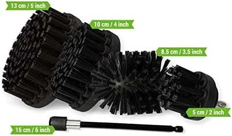 Profesionalus valymo šepetys Premium Drill 5vnt.- ypač kietas, juodas, 13 cm