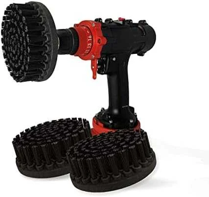 Profesionalus valymo šepetys Premium Drill 3vnt.- ypač kietas, juodas, 13 cm