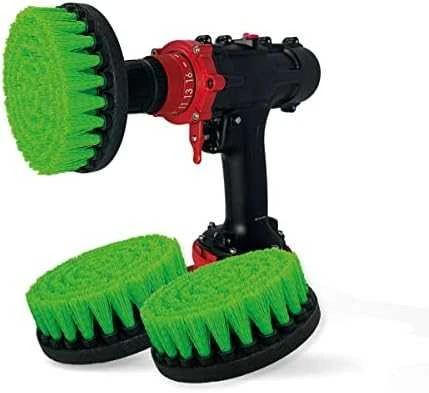 Profesionalus valymo šepetys Premium Drill 3vnt. - vidutiniškai kietas, žalias, 13 cm