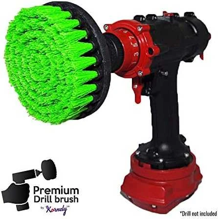 Profesionalus valymo šepetys Premium Drill 3vnt. - vidutiniškai kietas, žalias, 13 cm