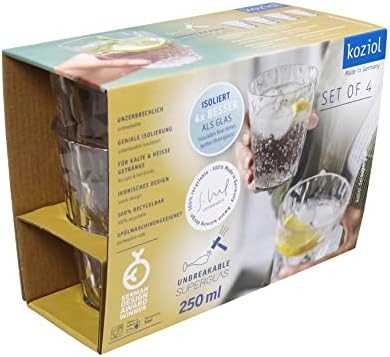 CLUB NO.1 superglas sodo stiklinių rinkinys, 250 ml, 4 vnt., KOZIOL