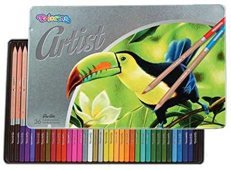 Spalvoti pieštukai COLORINO Artist 36 spalvų, metalinėje dėžutėje