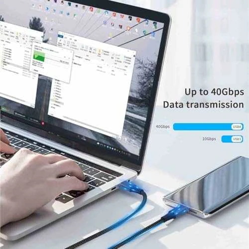 PREMIUMCORD Kabelis USB4™ Gen 3x2 40Gbps 8K@60Hz 240W Thunderbolt 3 kabelis 0,3m
