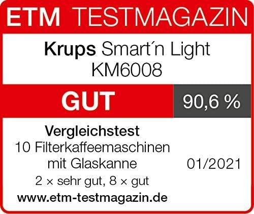 KRUPS lašelinis kavos aparatas Smart'n Light KM600810, 1,25 l, 1000 W su laikmačiu