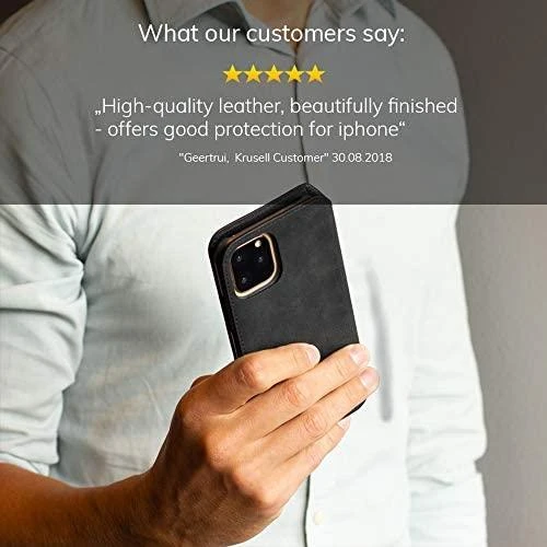 Krusell Juodas telefono dėklas-piniginė iPhone 11 Pro Max
