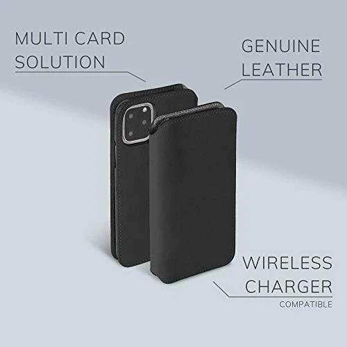 Krusell Juodas telefono dėklas-piniginė iPhone 11 Pro Max