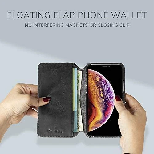 Krusell Juodas telefono dėklas-piniginė iPhone 11 Pro Max