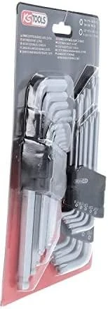 L-raktų šešiakampių ir Torx komplektas, 22 vnt., KS Tools