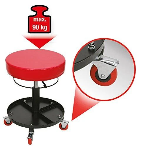KS Tools mechaniko kėdutė su ratukais ir 90 kg apkrova