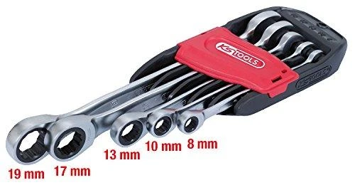Kombinuotų terkšlinių raktų komplektas 5vnt, 8-19mm, KS Tools