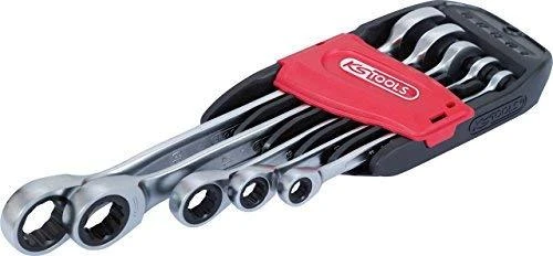 Kombinuotų terkšlinių raktų komplektas 5vnt, 8-19mm, KS Tools
