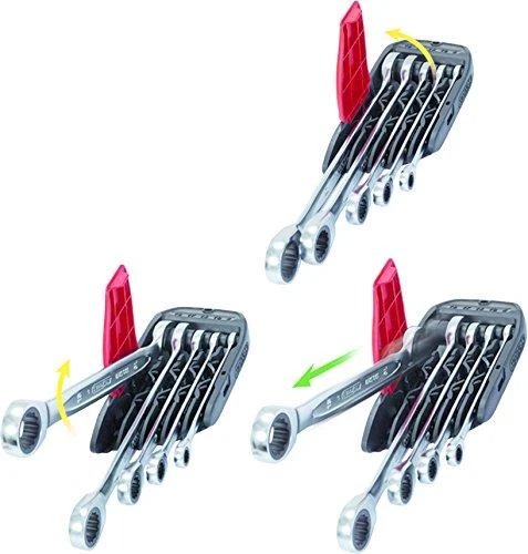 Kombinuotų terkšlinių raktų komplektas 5vnt, 8-19mm, KS Tools