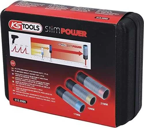 3 dalių ilgų smūginių 1/2" galvučių rinkinys KS TOOLS SlimPower