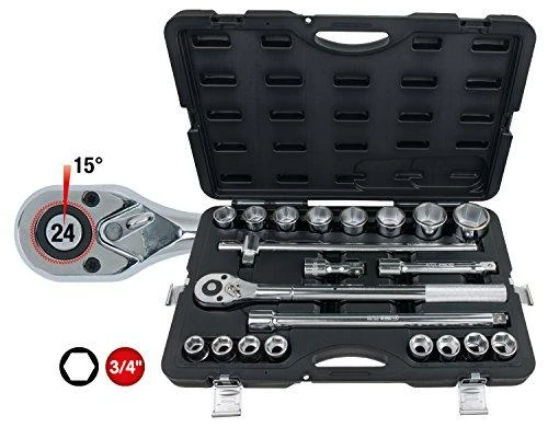 Galvučių komplektas 3/4'' 19-50mm 21vnt, KS Tools