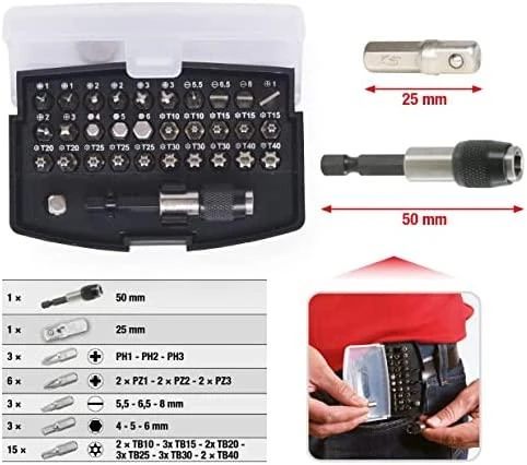 32 dalių sukimo antgalių rinkinys KS TOOLS