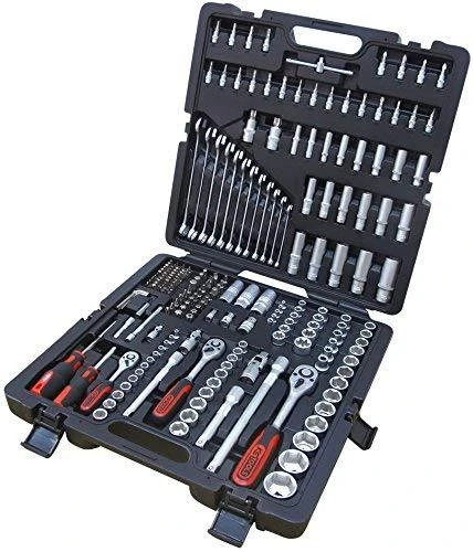 Raktų, terkšlių ir galvučių rinkinys KS TOOLS 1/4"+3/8"+1/2", 216 dalių