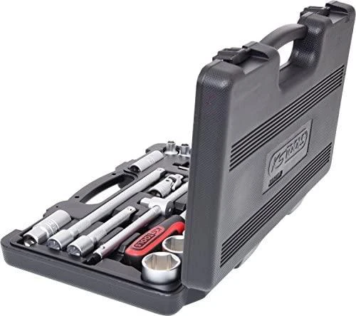 Raktų, terkšlių ir galvučių rinkinys KS TOOLS 1/4"+3/8"+1/2", 216 dalių
