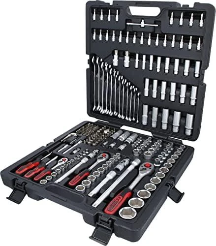 Raktų, terkšlių ir galvučių rinkinys KS TOOLS 1/4"+3/8"+1/2", 216 dalių