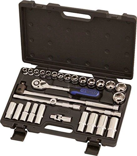 1/2" CHROME+ galinių raktų komplektas, coliniai dydžiai 30pcs, KS Tools