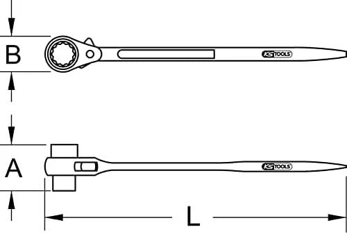 Terkšlinis raktas pastoliams KS TOOLS 19x22mm