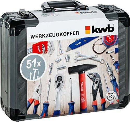 kwb įrankių rinkinys su 99 dalimis aliuminio lagamine, ergonomiškos rankenos, 370760